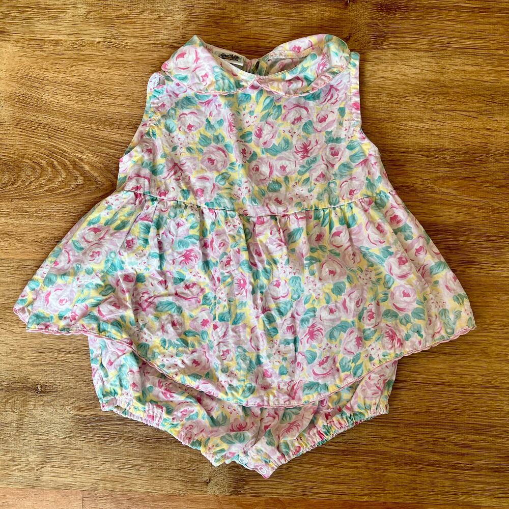 Vintage 90s Y2K Cuties by Judy Baby Romper 12 mo Floral Coquette Cottagecore